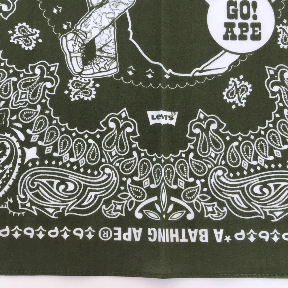 Levi’s x Bape Bandana Olive Green Square NWT